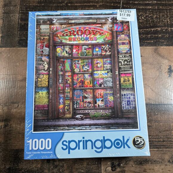 Springbrook 1000 Piece Jigsaw Puzzle - Groovy Records - Picture 1 of 2